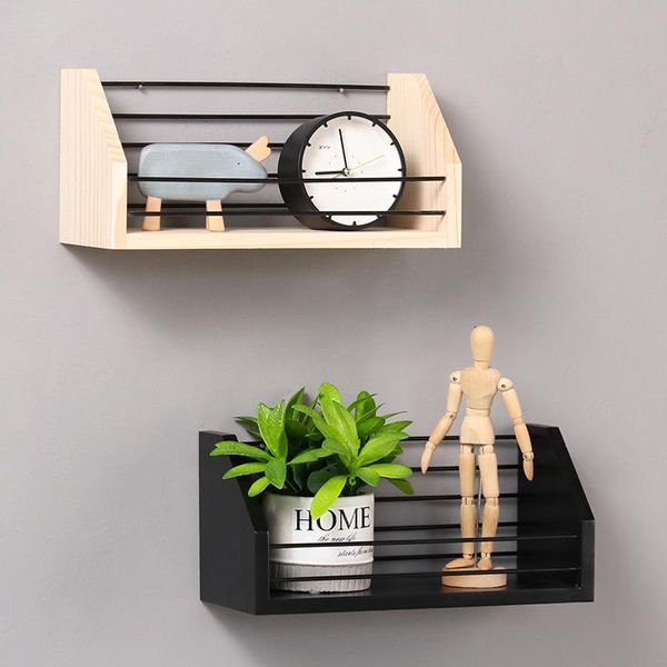 

other home decor nordic simple solid wood wall shelf creative decoration living room study finishing
