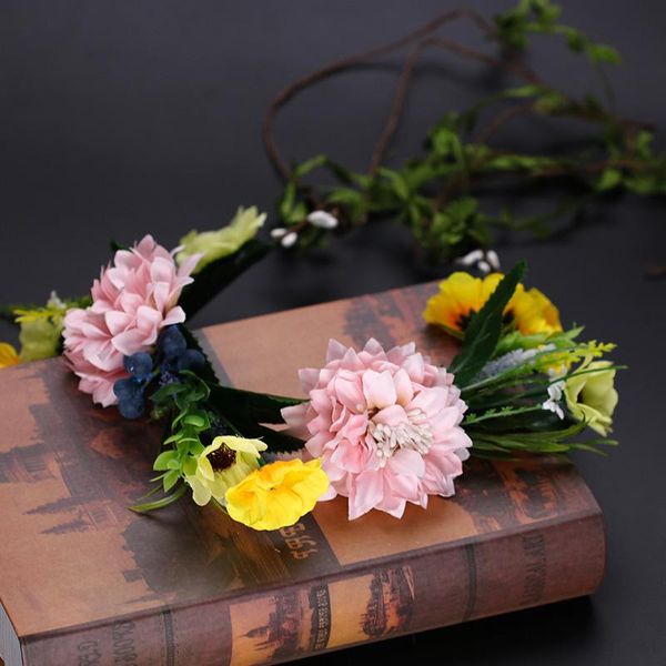 

hair clips & barrettes flower crown headband rattan vines wreath garland floral wedding bridal accessories for women and girls bn, Golden;silver