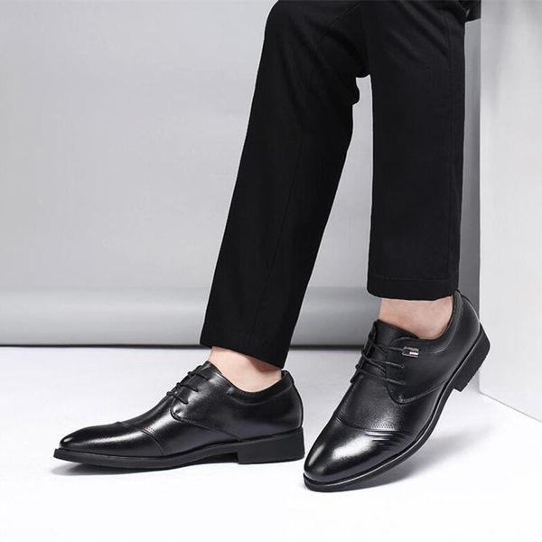 

dress shoes mens genuine leather man oxford shoe lace up men's formal male business black for wedding men