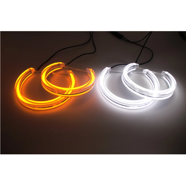 

other lighting system 131mm + 146mm white yellow dual color rgb drl led angel eyes halo ring for non projector e46 e90 e91 auto headlight ac