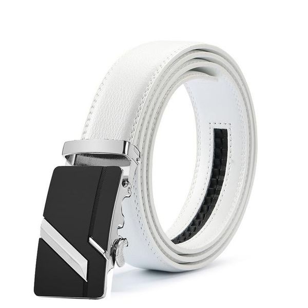 

belts white real leather belt men 2021 automatic buckle mens for jeans vintage style luxury ceinture homme, Black;brown