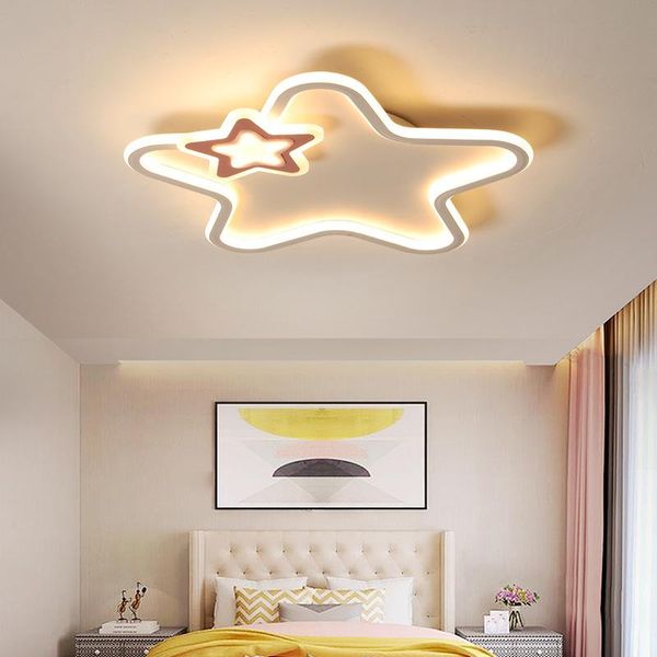 

morden super thin children's room ceiling lamp led princess warm romantic bedroom lamp lovely five star ceiling fixtures