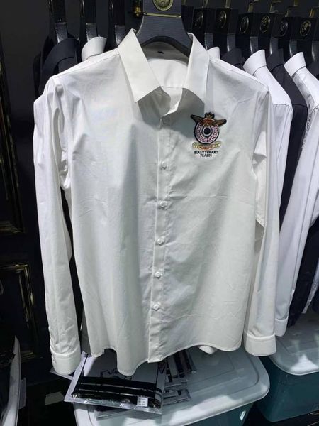 

men's casual shirts wb02145 fashion 2021 runway european design party style clothing, White;black