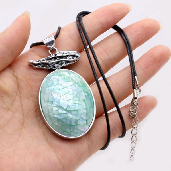 

pendant necklaces natural freshwater egg-shaped alloy shell boutique necklace making diy fashion charm jewelry, Silver