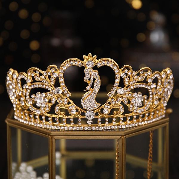 

hair clips & barrettes crystal princess crowns wedding accessories rhinestone flowers tiaras hairwear headdress headbands, Golden;silver