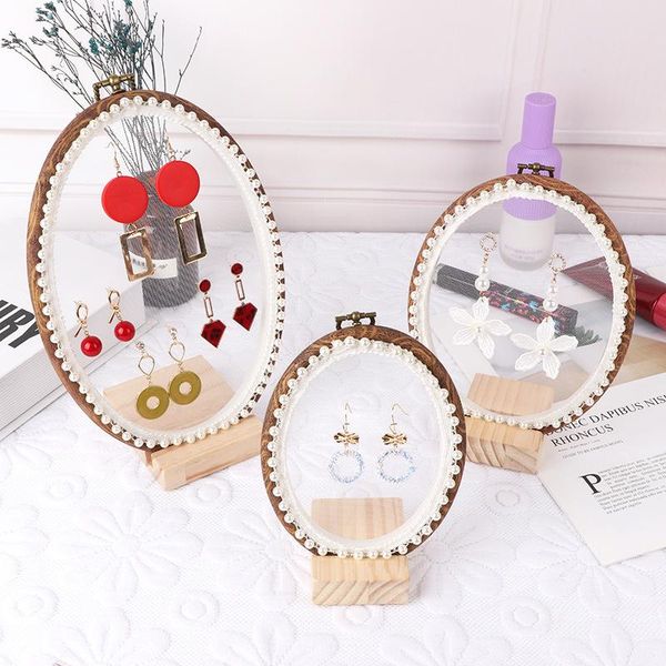 

fashion lace earrings display stand plastic jewelry storage rack mesh nail displaying board home decoration