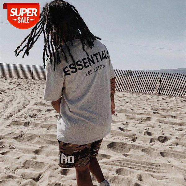 

fog essentials reflective letters los angeles limited short-sleeved loose and simple t-shirt for men women #ru1o, White;black