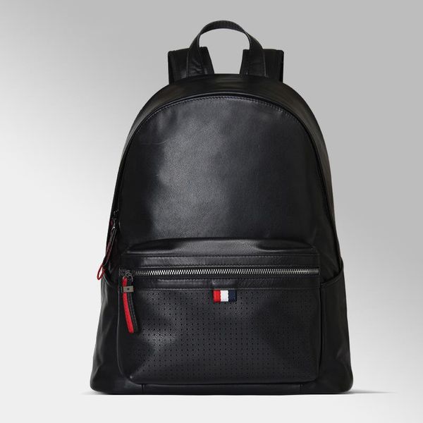 

backpack is han edition leather bag factory direct selling man leisure travel