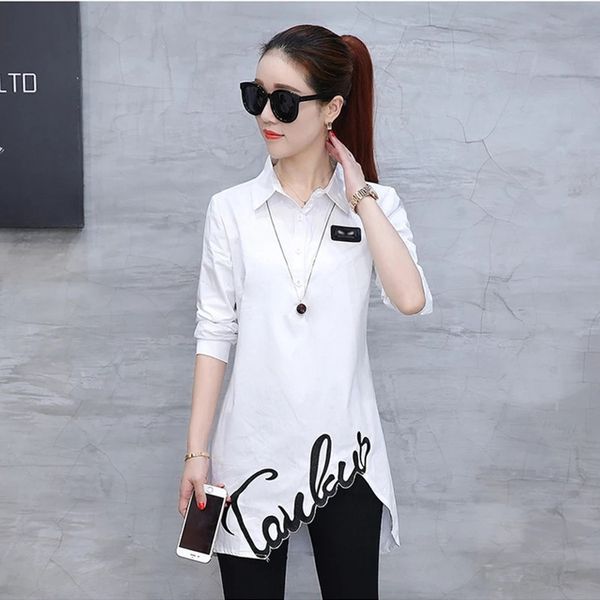 

shirts women long sleeve blouse women's embroidery shirt spring fashion wild ladies blouses plus size women clothing df2435 210308, White