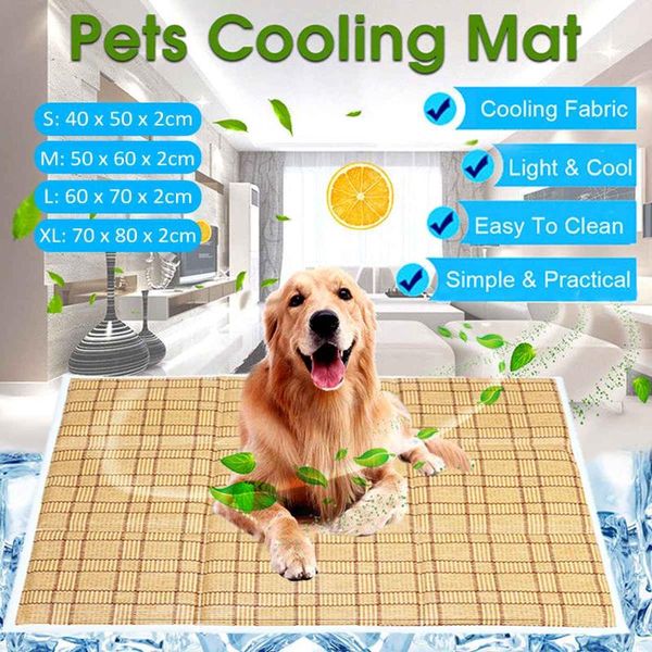 

kennels & pens dog mat cooling summer pad for dogs cat blanket sofa breathable pet bed washable 3 sizes