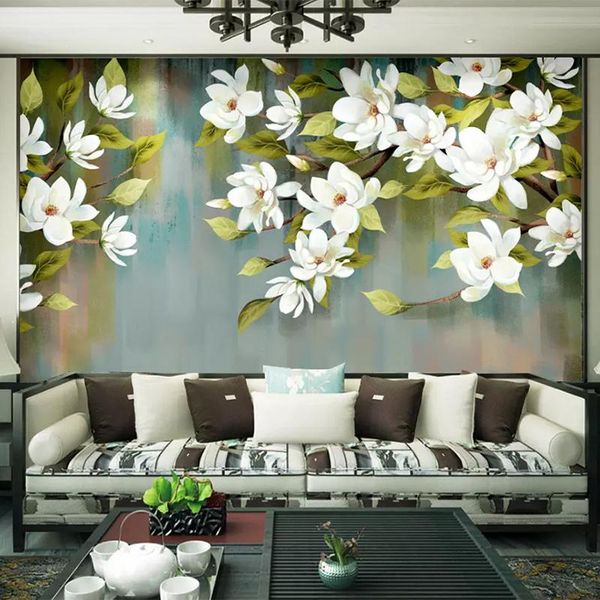 

wallpapers dropship custom any size murals wallpaper 3d retro flowers oil painting fresco tv sofa study background wall covering decor