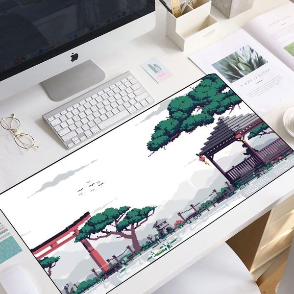 

mouse pads & wrist rests large non-slip decorative table mat anime punk carpet mount fuji cherry blossom scenery mousepad xxl office game