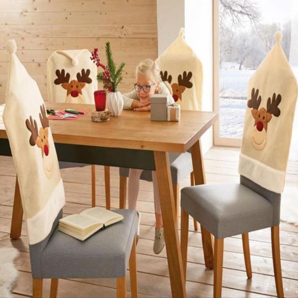 

chair covers 4pc deer hat christmas decor dinner xmas cap sets 9 8