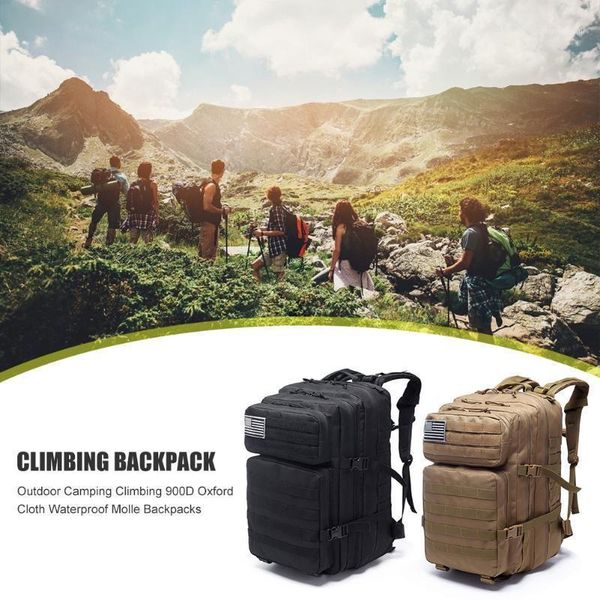 

55l large capacity molle backpacks camping climbing 900d oxford cloth waterproof camping portable outdoor elements1
