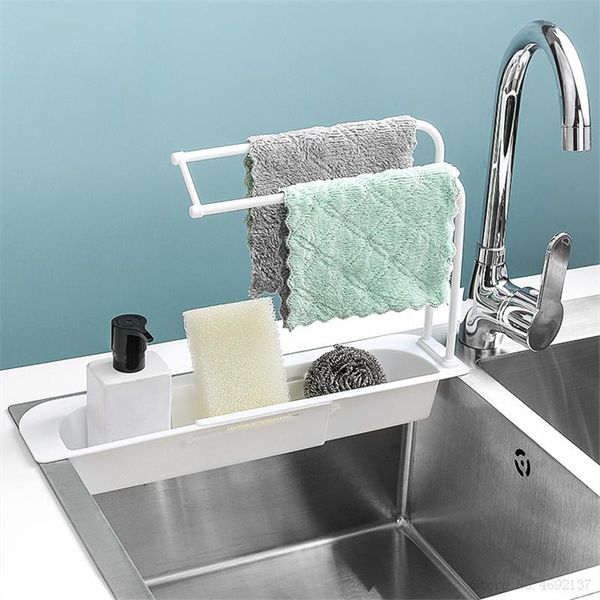 

kitchen storage & organization sink rack holder household adjustable rag expandable drain basket for home kit