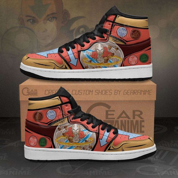 

customization avatar aang sneakers custom the last airbender anime shoes