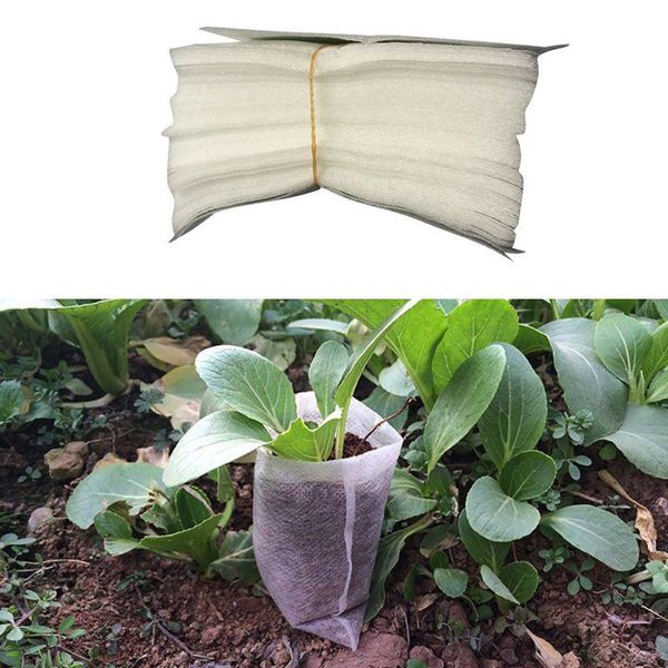 

planters & pots 100pcs biodegradable non-woven nursery bags plant grow fabric seedling eco-friendly aeration planting