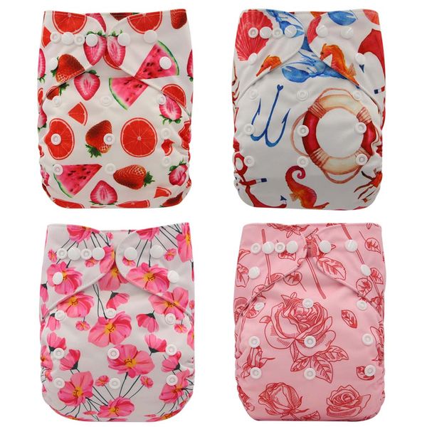 

flamingo pineapple reusable pocket diaper cover adjustable washable suede baby nappies stylish cartoon printed potty training