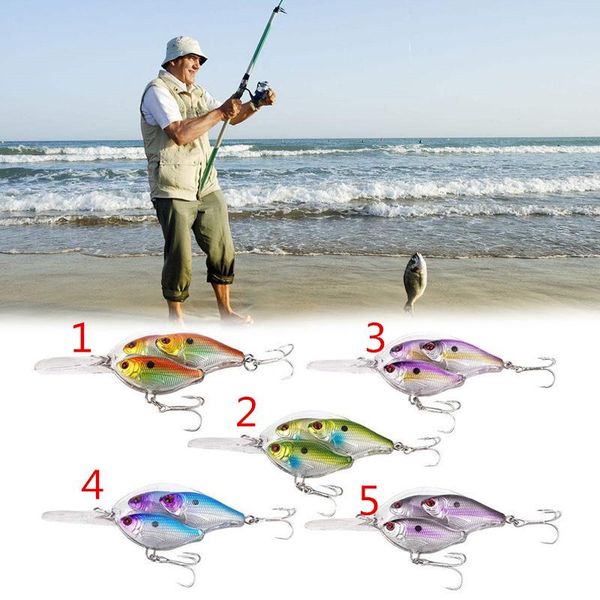 

fishing hooks lure abs durable painted crank bait bass tackle crankbait sharp hook