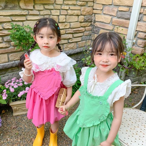 

clothing sets 2021 summer arrival girls fashion 2 pieces suit skirt, White
