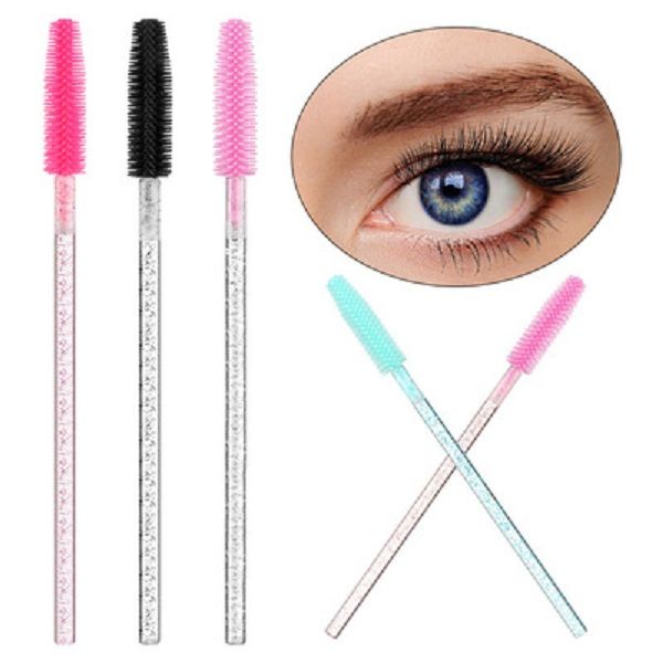 

makeup brushes disposable eyelash brush 50 pcs a bag planting grafting silicone head eyebrow curl portable lash super quality crystal rod ea