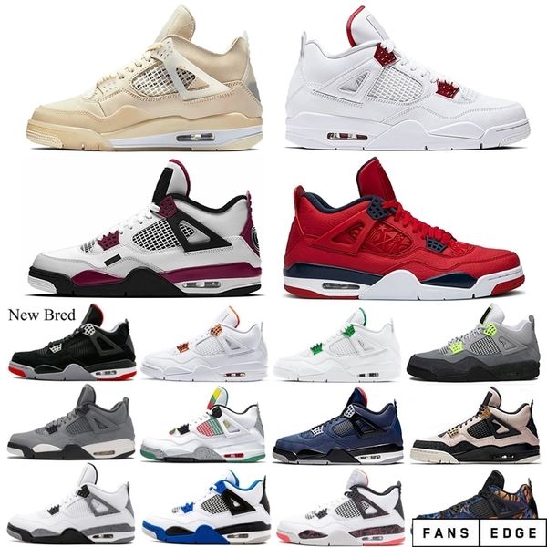 

4 4s white sail men basketball shoes bred red metallic what the neon pure money cement raptors mens trainers sport sneakers cheap