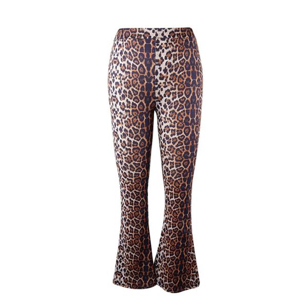 

women's pants & capris neatie kiddie high waist leopard print boot cut joggers women skinny flare trousers summer clothes female, Black;white