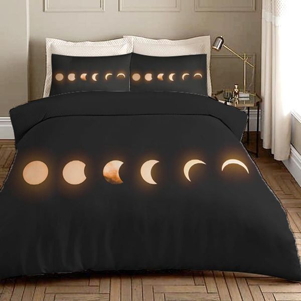 

bedding sets moon eclipse set black duvet cover king size modern quilt bedclothes 220x240 210x210 double  twin