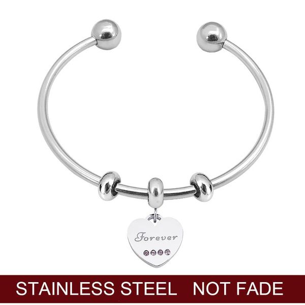 

charm bracelets stainless steel heart charms forever friend family pendant european beads & bangles diy jewelry, Golden;silver