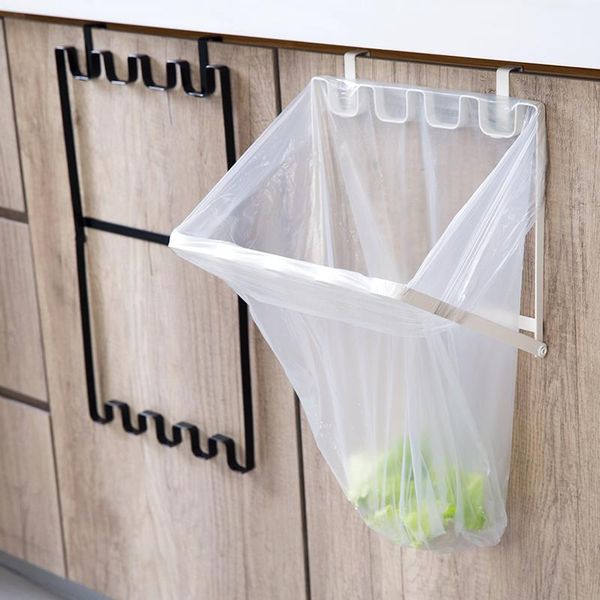 

Portable PP Plastic Garbage Hanging Bag Kitchen Trash Storage Rack Bag Hook Scouring Pad Dry Shelf Holder kitchen Gadgets tools
