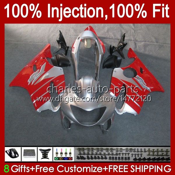 Feedings de molde de injeção para Honda CBR600F4 CBR 600 F4 FS CC 600F4 99 00 Bodywork 54No.59 CBR600 F4 CBR600FS 1999 2000 600cc 1999-2000 OEM Body Red Silvery Kit 100% Fit