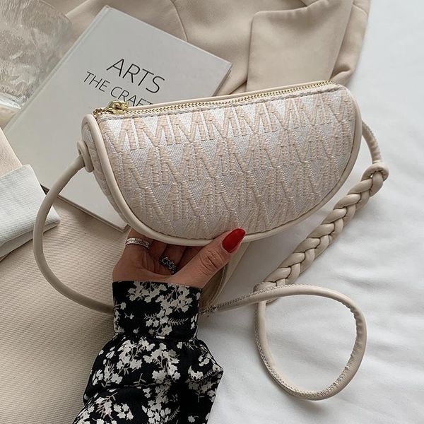 

evening bags half moon design jacquard cloth small underarm shoulder 2021 women fashion lady travel handbags and purses