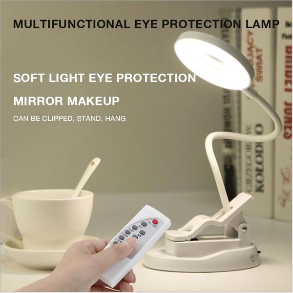 

table lamp bright led flexo desk lamp with clip usb rechargeable remote control reading with mirror makeup fill light