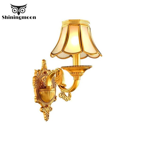 

wall lamp nordic golden luxury led modern glass home decor light copper corridor bedroom bedside sconce fixtures