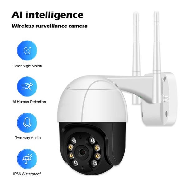 

cameras ptz wifi ip camera 2mp/3mp/5mp wireless outdoor security cctv humanoid tracking two way audio motion alert