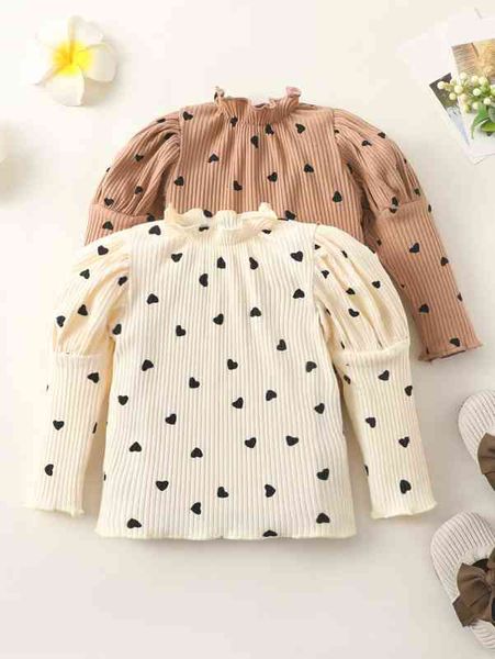 

baby 2pcs heart print gigot sleeve tee she, Blue