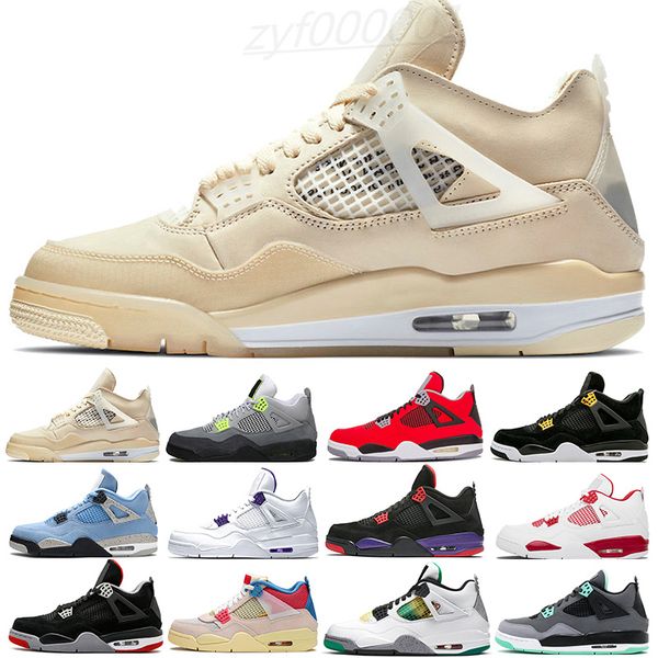 

2022 bred white basketball shoes cement 4 4s what the cactus jack cool grey mens fiba denim blue raptors men sports sneakers sx01, Black