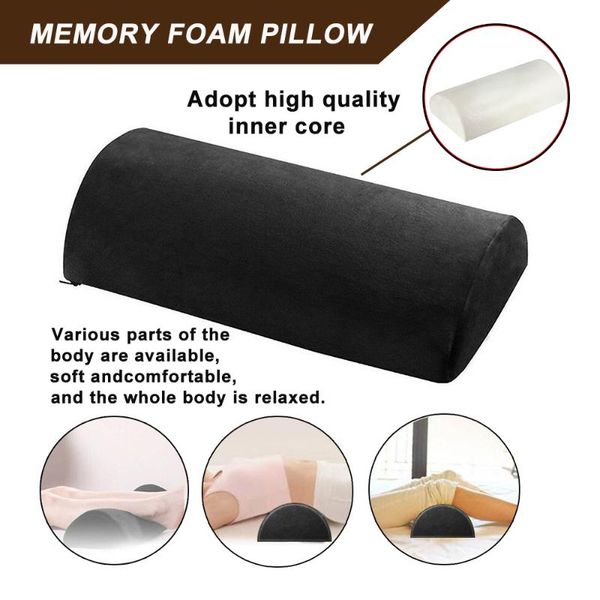 

pillow back pain relief memory foam half moon support lumbar bolster leg knee 2