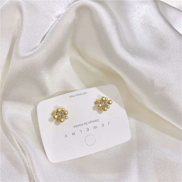 

hbp fashion dongdamen metal doudou simple ball zircon earrings, Silver