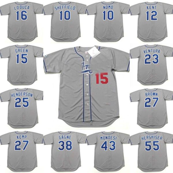 

vintage los angeles jerseys 55 orel hershiser 34 fernando valenzuela 32 sandy koufax 6 steve garvey 23 kirk gibson 16 hideo nomo baseball, Blue;black