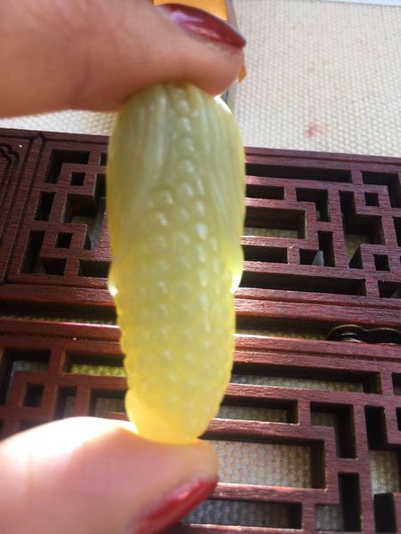 

natural myanmar jade hand-carved corn yellow green jade pendant necklace men necklaces emerald pendants jadeite jade jewelry, Red;blue