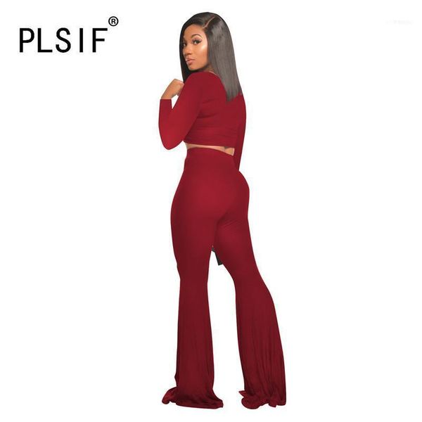 

young party women fashion u neck long sleeve crop and pants 2 pieces set high street lady tracksuits1, Gray