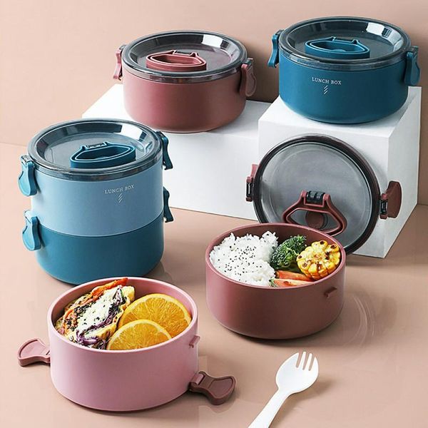 

dinnerware sets double bento bowl student school thermal japanese style lunch box storage containers with compartment breakfast boxes