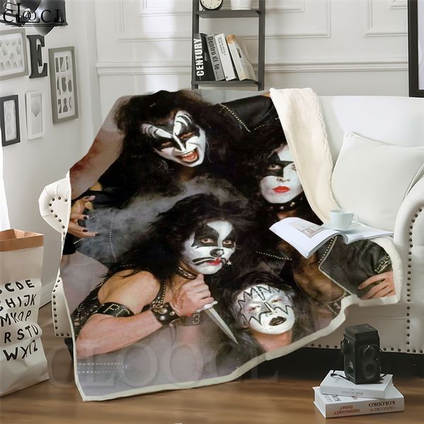 

cloocl metal rock kiss band 3d print street style air conditioning blanket teens bedding throw blankets plush quilt