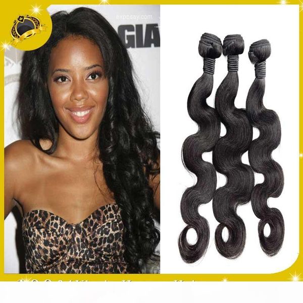 

unprocessed 8a 8-30 inches malaysian body wave full head hair weaves natural human hair extensions, Black