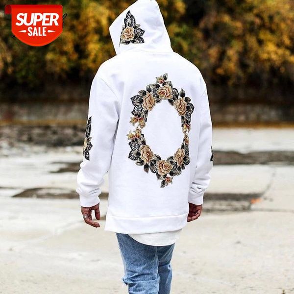 

new japan style flower print fashionable brand casual hoodies men 2018 autumn hip hop steertwear long sleeve hooded sweatshirts #kw2i, Black