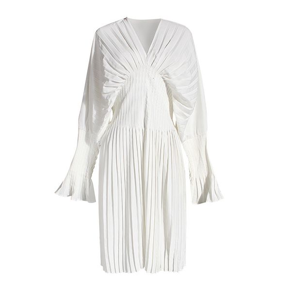 

new white/purple shirt women 2021 spring summer elegant draped v-neck long sleeve loose casual woman 1ts6, Black;gray