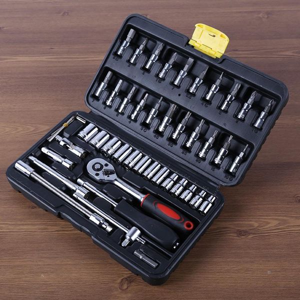 

professional hand tool sets automobile motorcycle car repair box precision ratchet wrench set sleeve universal joint hardware kit for