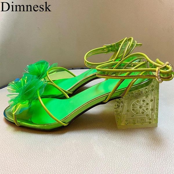 

transparent pvc flowers sandals women open toe ankle strap crystal chunky high heel sandalias party fairy shoes female, Black