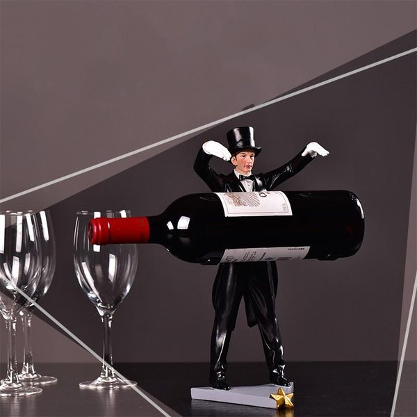 

decorative objects & figurines creative simple european style decoration resin home wine cabinet crafts magician rack